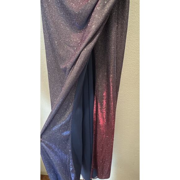 Ienna For Mac Duggal Size 2 Iridescent Long Slit Gown Dress Shimmer Mermaid Glam - Picture 3 of 12